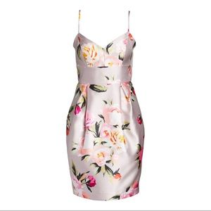 New Eliza J Floral Print Mikado Cocktail Dress